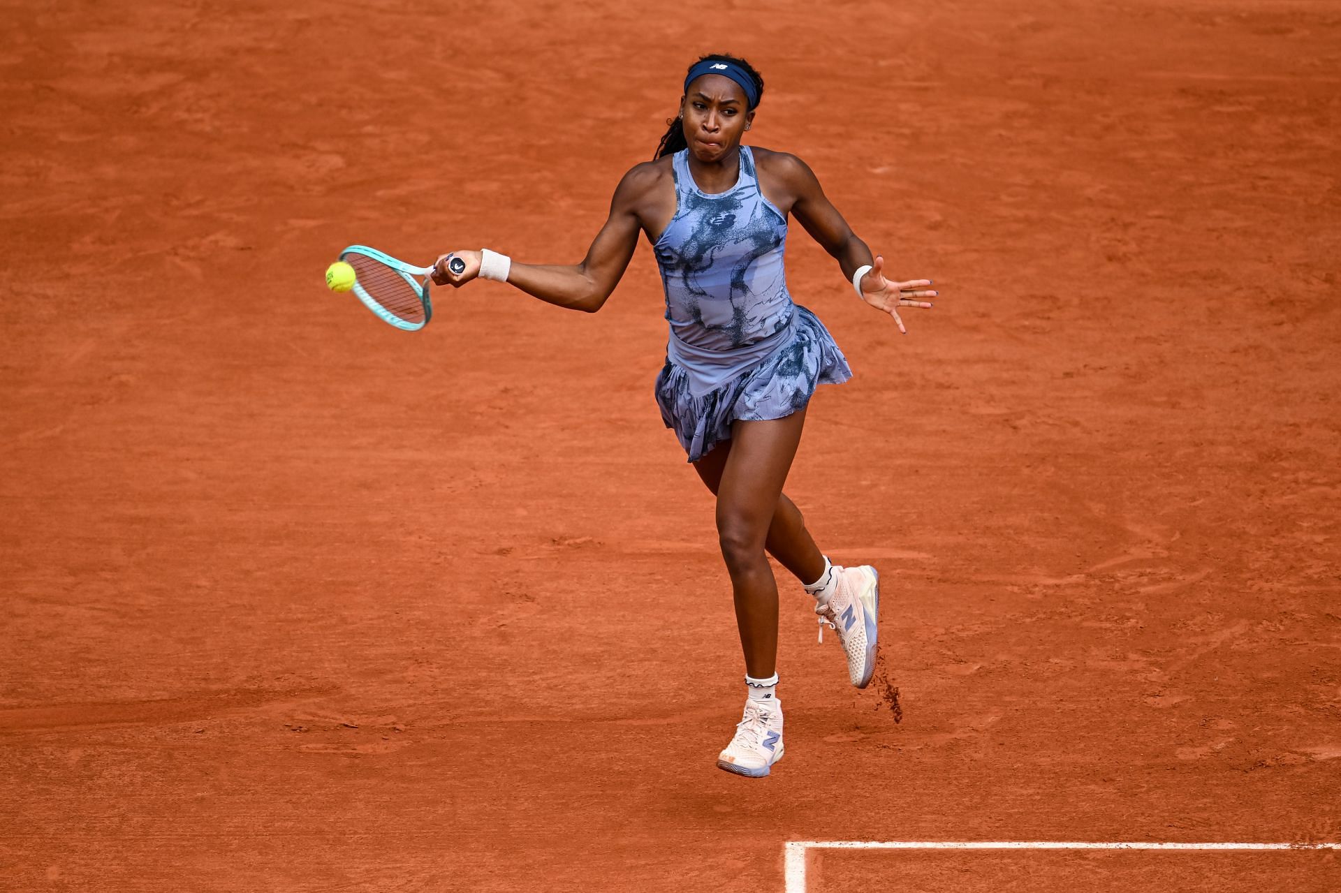 Gauff in action at the 2025 French Open - Day Three - Source: Getty
